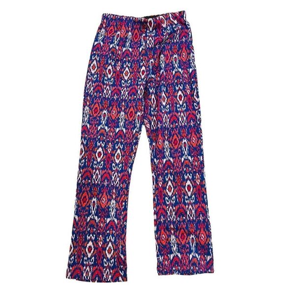 Free People Ikat Tribal Printed Pull On Knit Cropped Flare Pants Size 6 - Picture 4 of 9